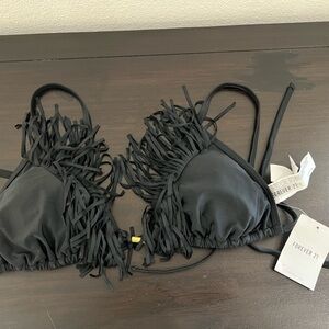Forever 21 Black Fringe Bikini Top and bottom